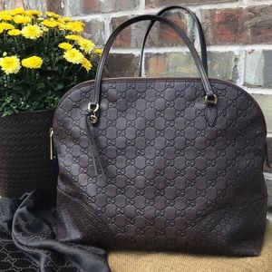 Gucci Bree Guccissima leather shoulder bag brown